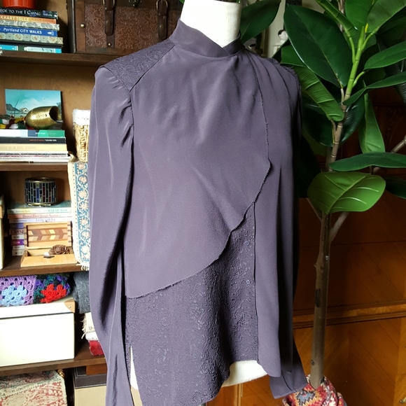 Wilfred Tops - Le Fou by Wilfred Silk ruffle Panel Blouse Top